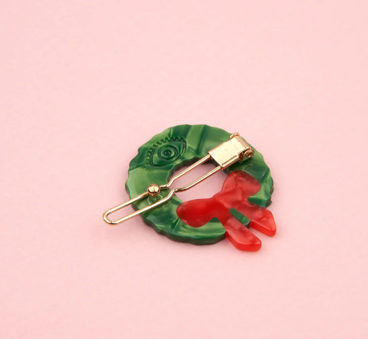 New CHRISTMAS WREATH HAIR CLIP