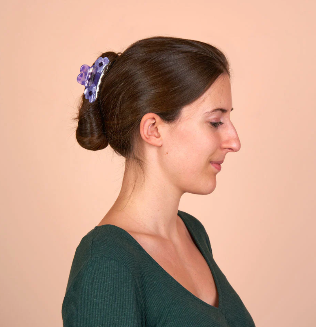 PURPLE PANSY HAIR CLAW