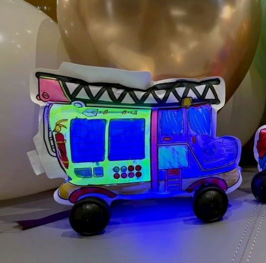 【Colorloon】3D造型手繪紙氣球-消防車(袋裝5入/派對包)