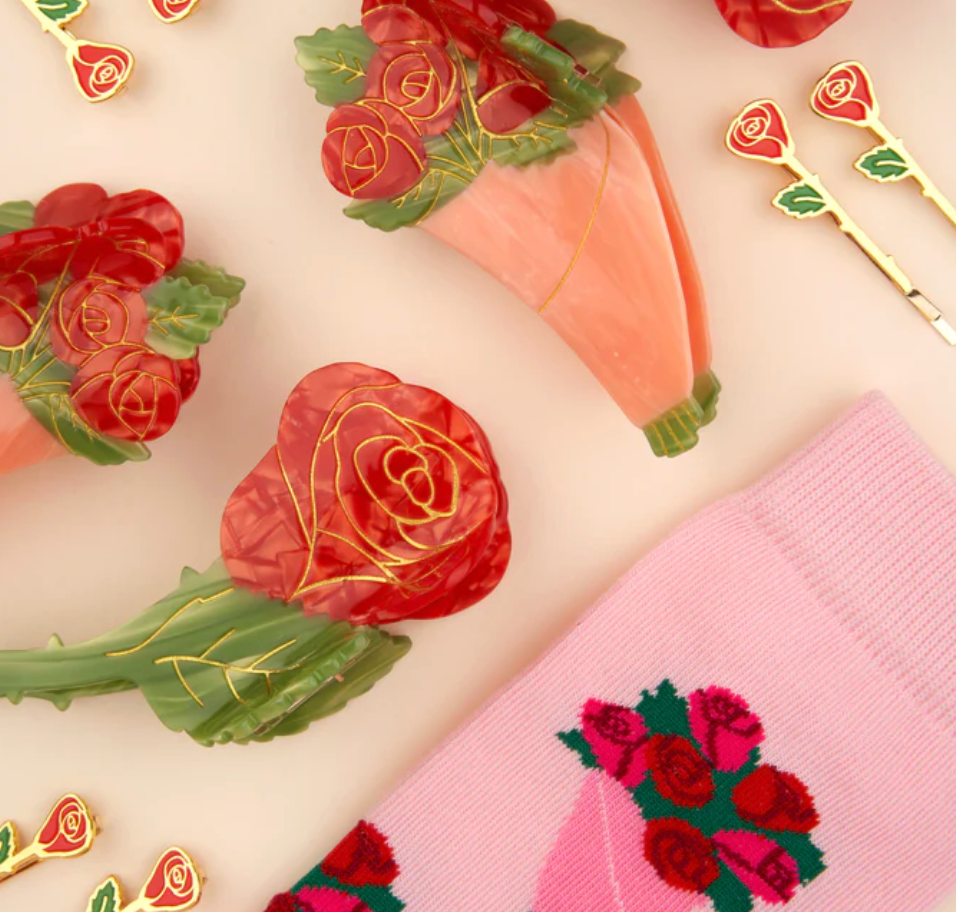 * New * Roses Bouquet Hair Claw