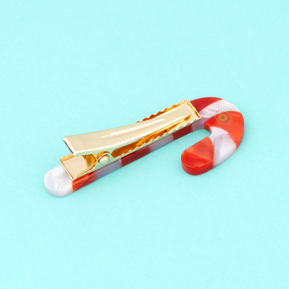 CANDY CANE HAIR CLIP