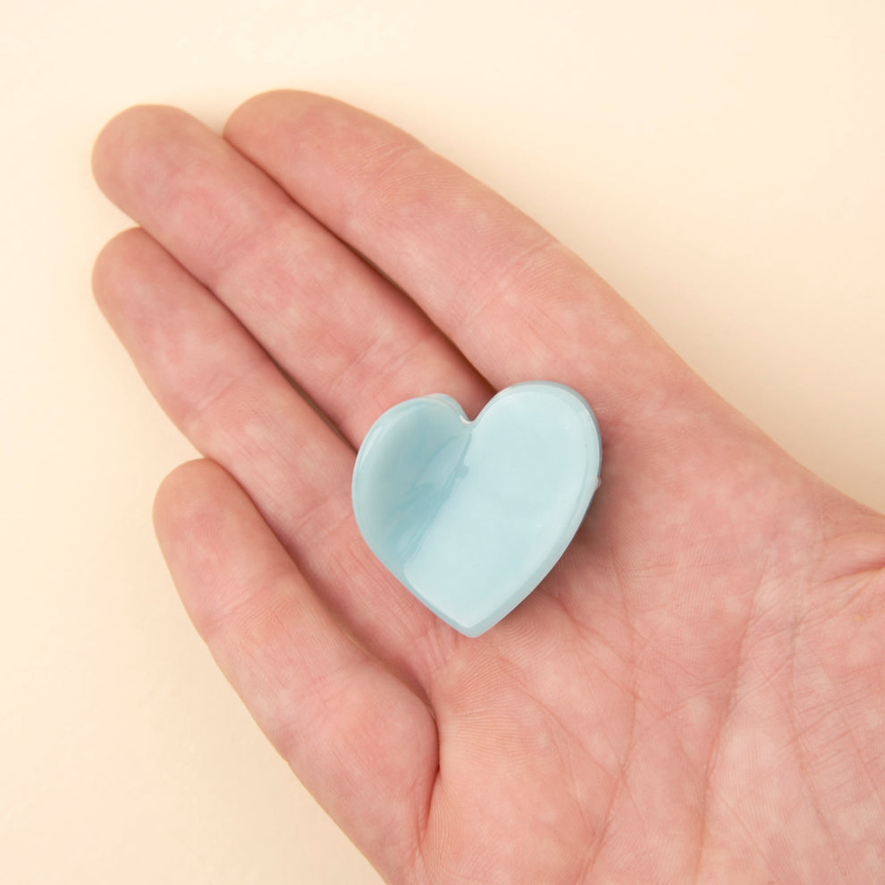 BLUE HEART MINI HAIR CLAW