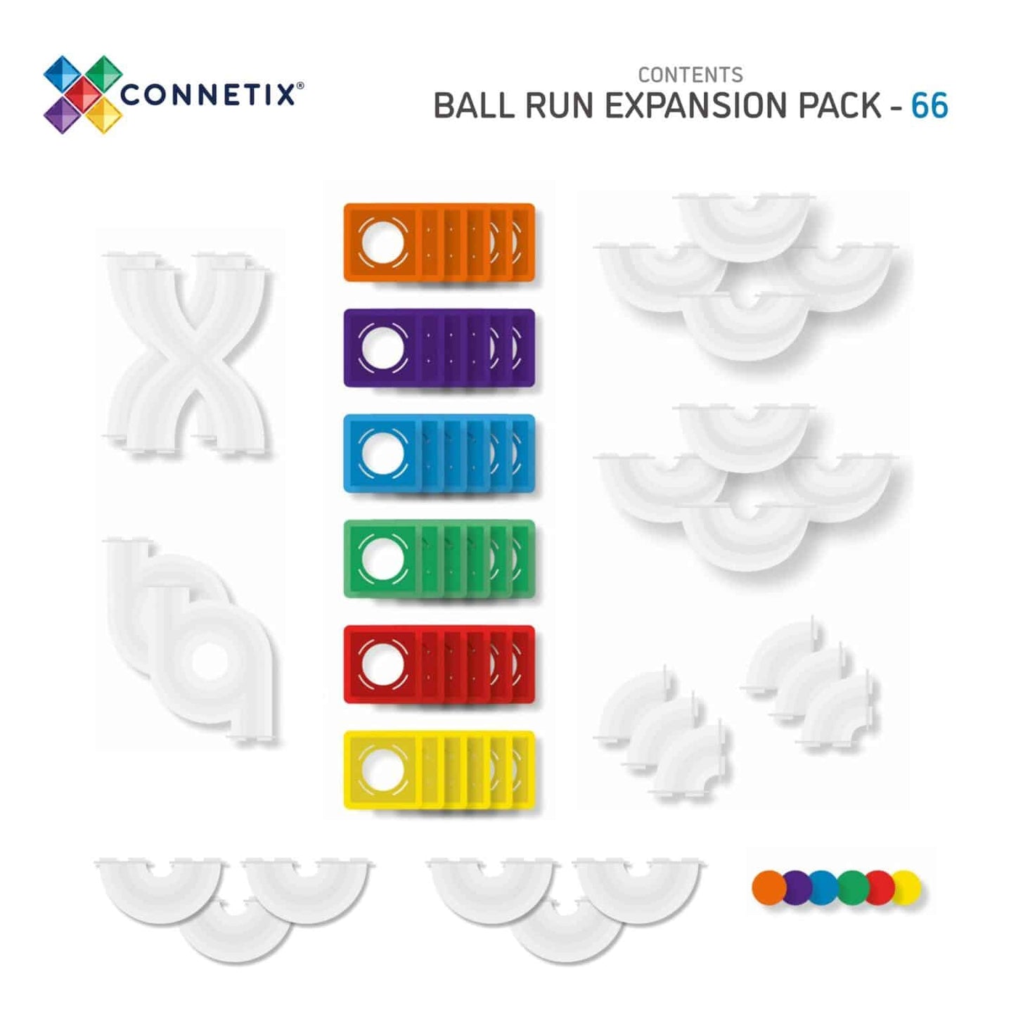 Connectix tiles - Rainbow Ball Run Expansion Pack 66 pc