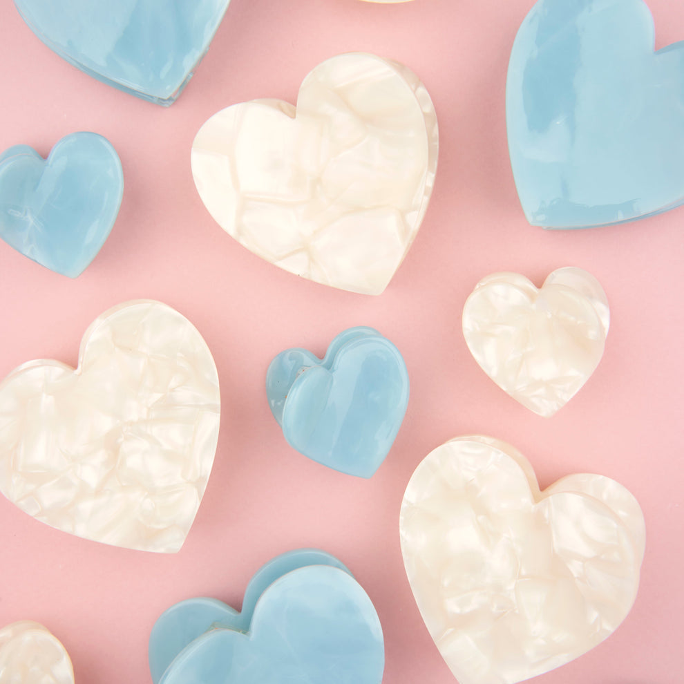 BLUE HEART MINI HAIR CLAW