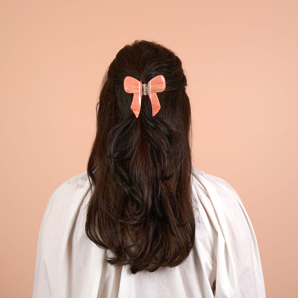 BOW HAIR CLAW PINK (PINK RIBBON HAIR CLAW)