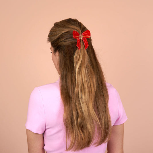 BOW HAIR CLAW Red (RIBBON HAIR CLAW)