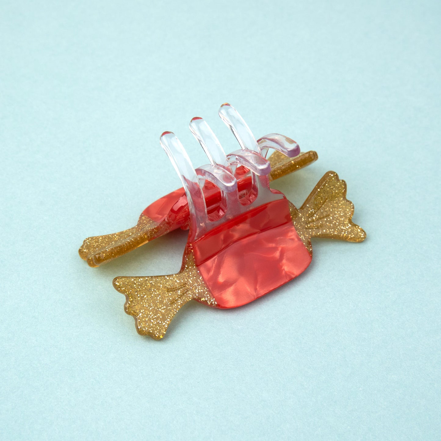 RED CHRISTMAS CANDY MINI HAIR CLAW