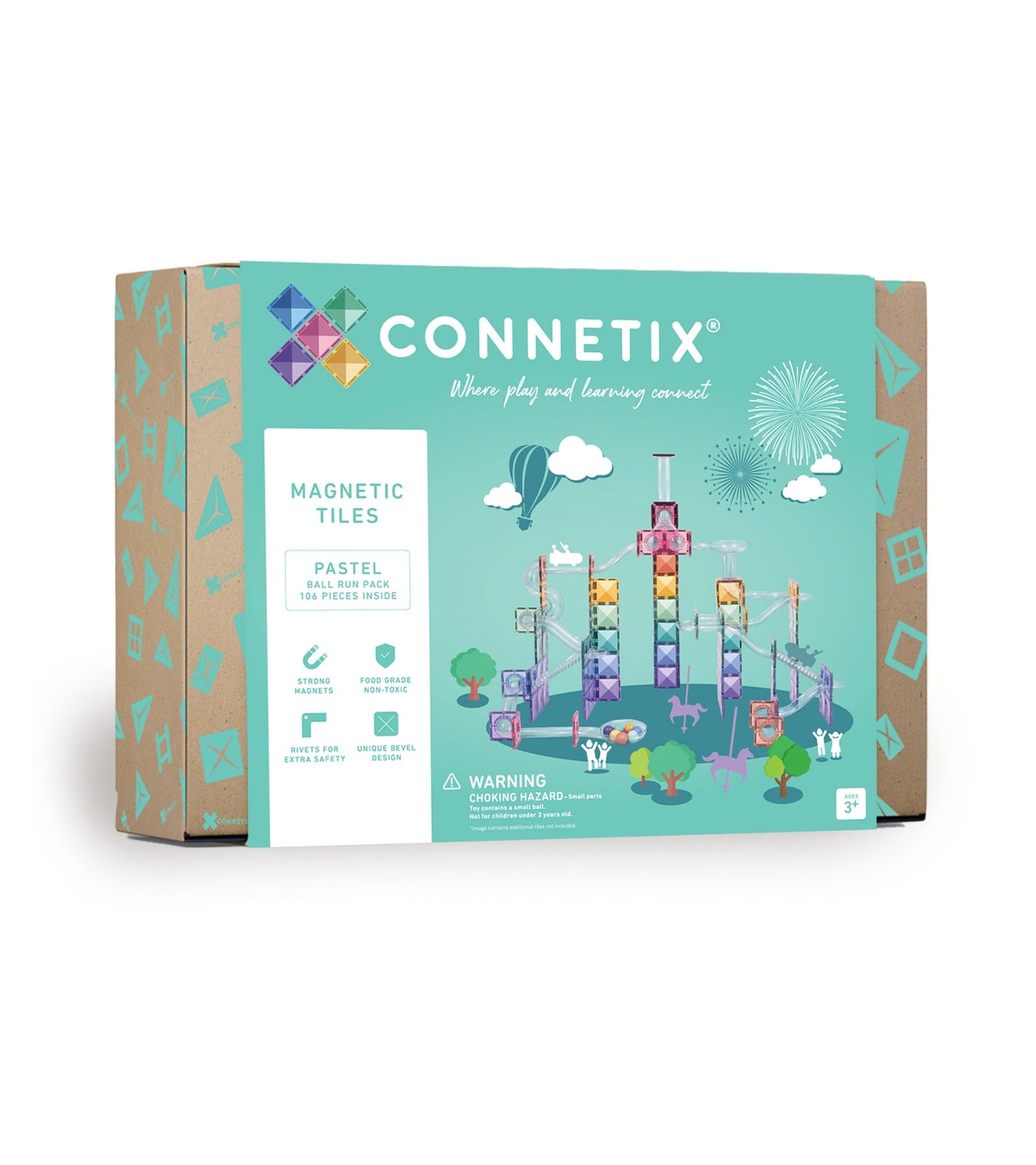 Connetix Tiles - 106 Piece Pastel Ball Run Pack 5