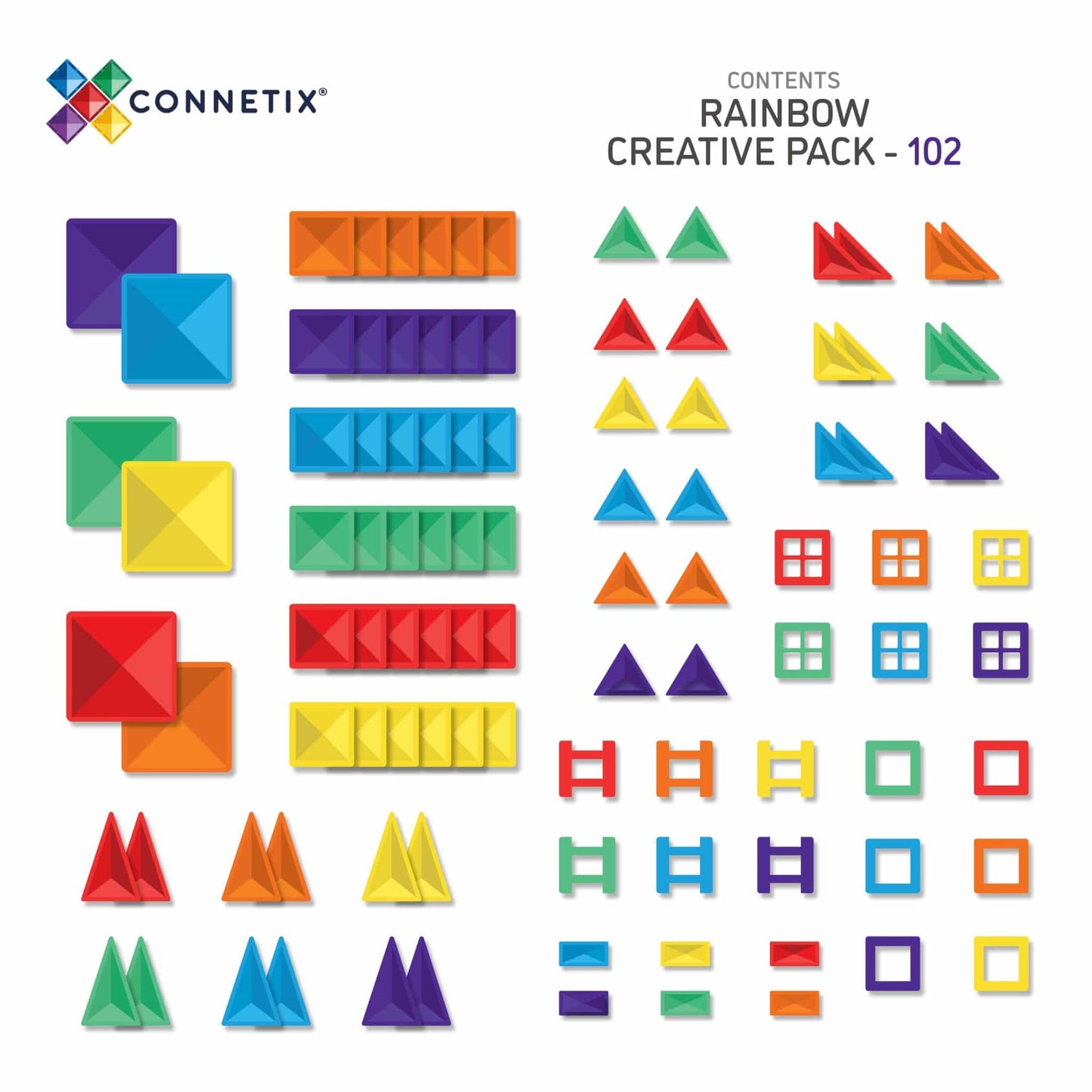 Connetix tile - Rainbow Creative Pack 102 pc