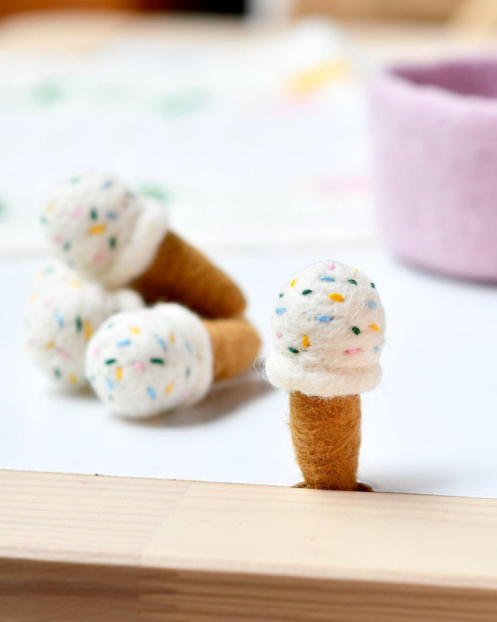 Tara treasure Felt Ice Creams - Vanilla with Sprinkles