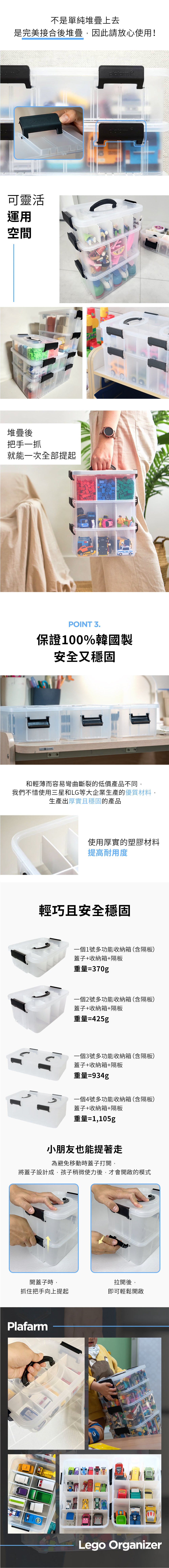 Plafarm 透明收納盒3層-1號 (顏色已轉了圖中的幼白 不是黑色)