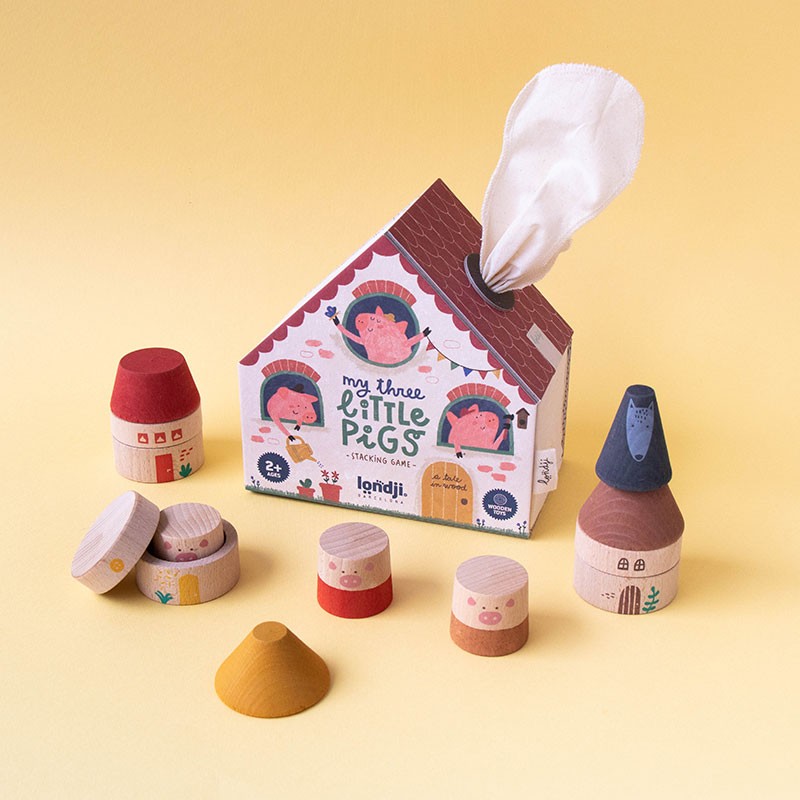 Londji - My three little pigs 木玩具 新品