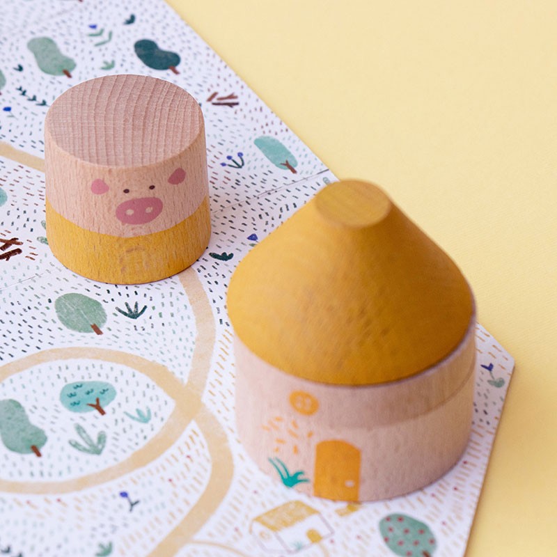 Londji - My three little pigs 木玩具 新品