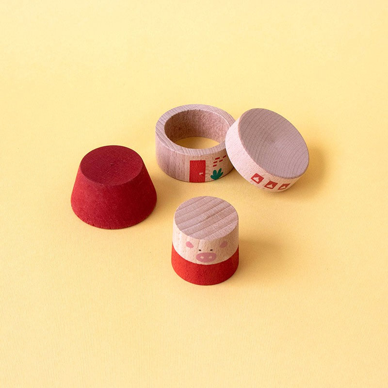 Londji - My three little pigs 木玩具 新品