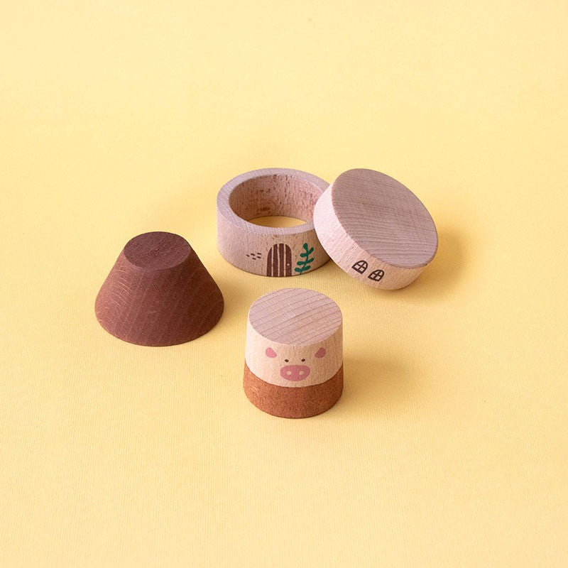 Londji - My three little pigs 木玩具 新品