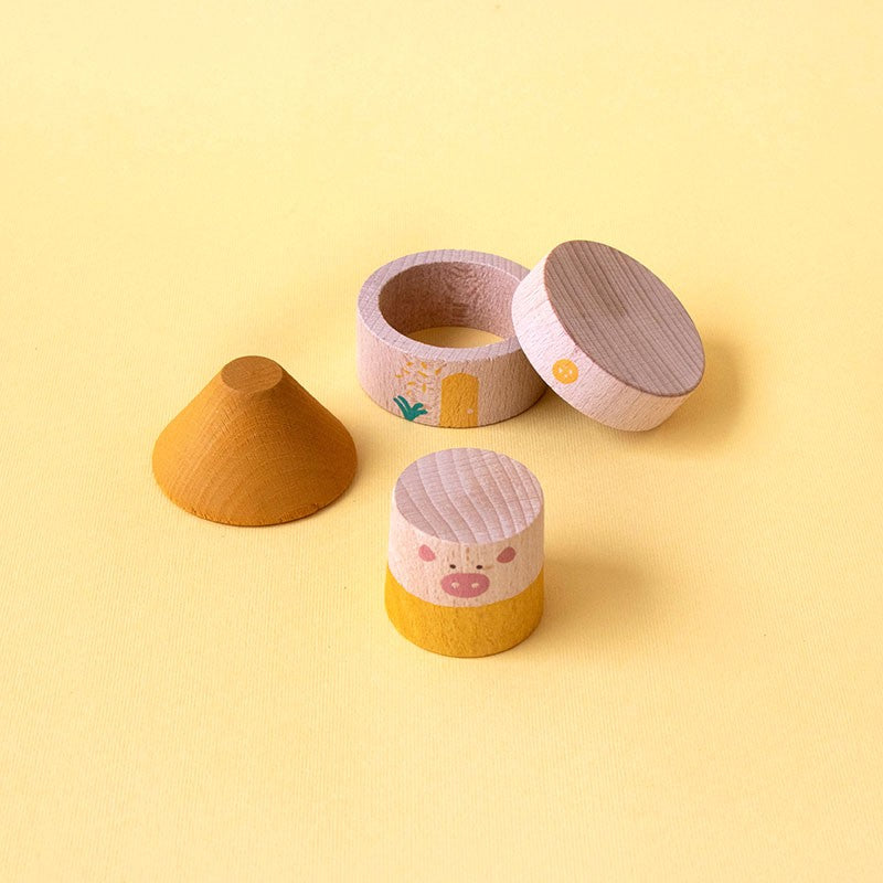 Londji - My three little pigs 木玩具 新品