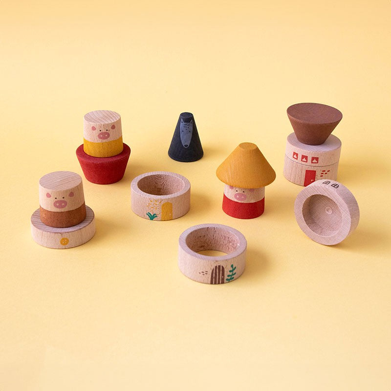 Londji - My three little pigs 木玩具 新品
