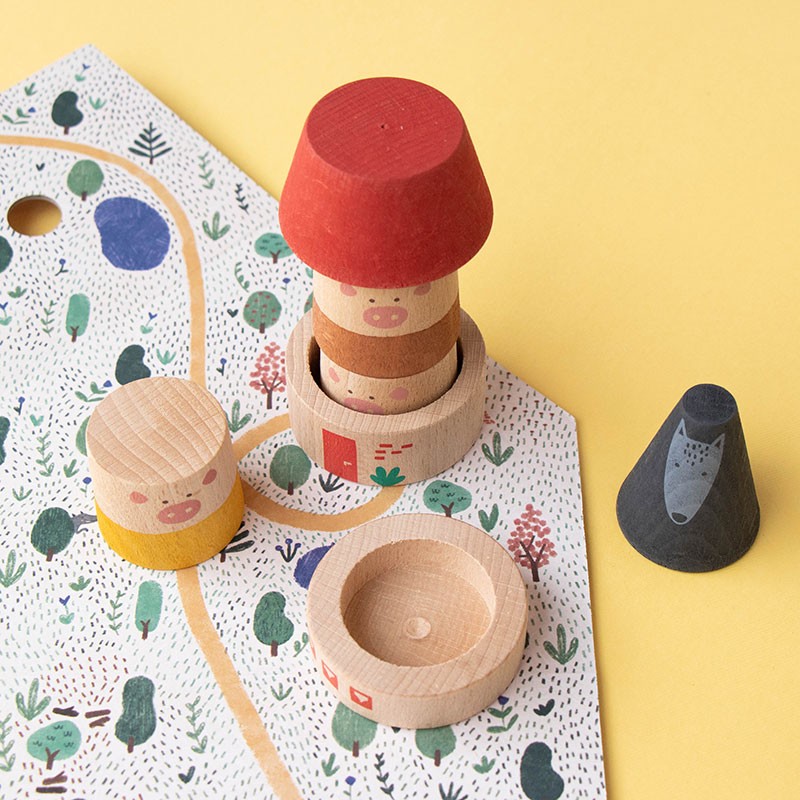 Londji - My three little pigs 木玩具 新品
