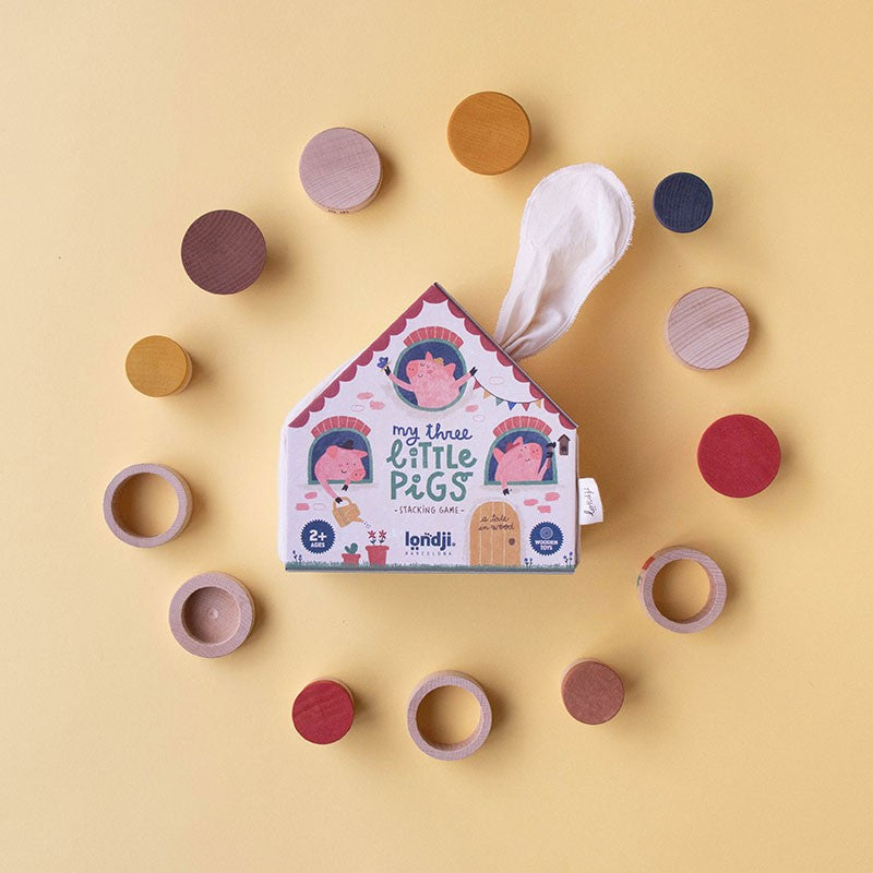 Londji - My three little pigs 木玩具 新品