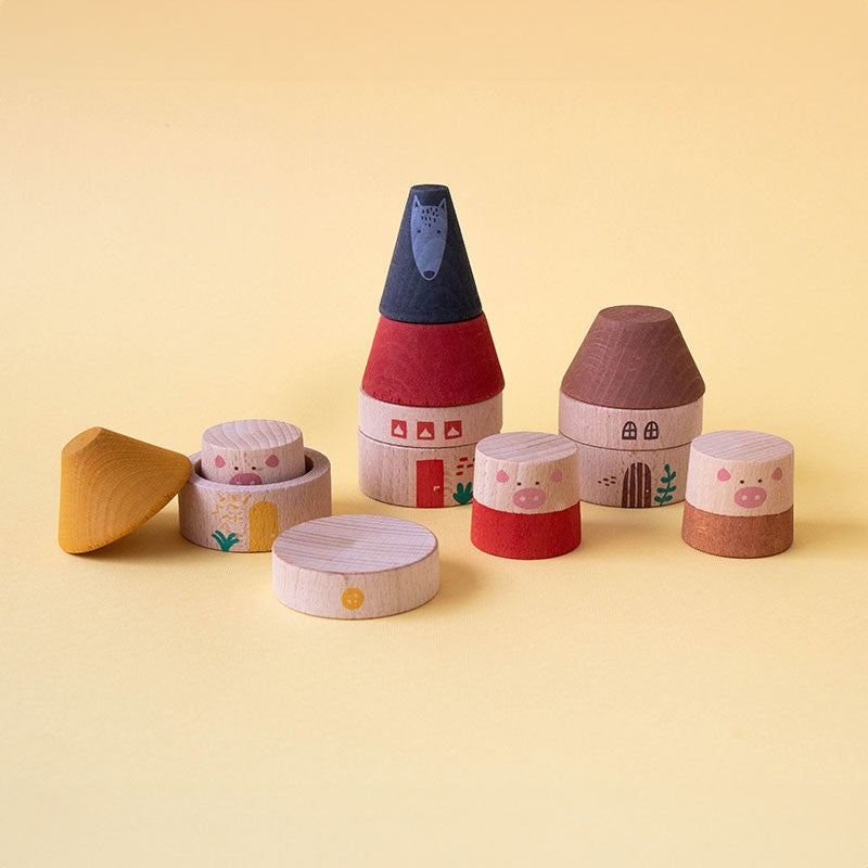 Londji - My three little pigs 木玩具 新品