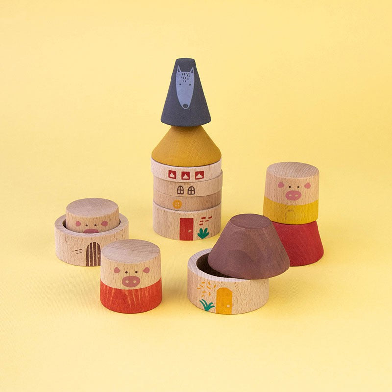 Londji - My three little pigs 木玩具 新品