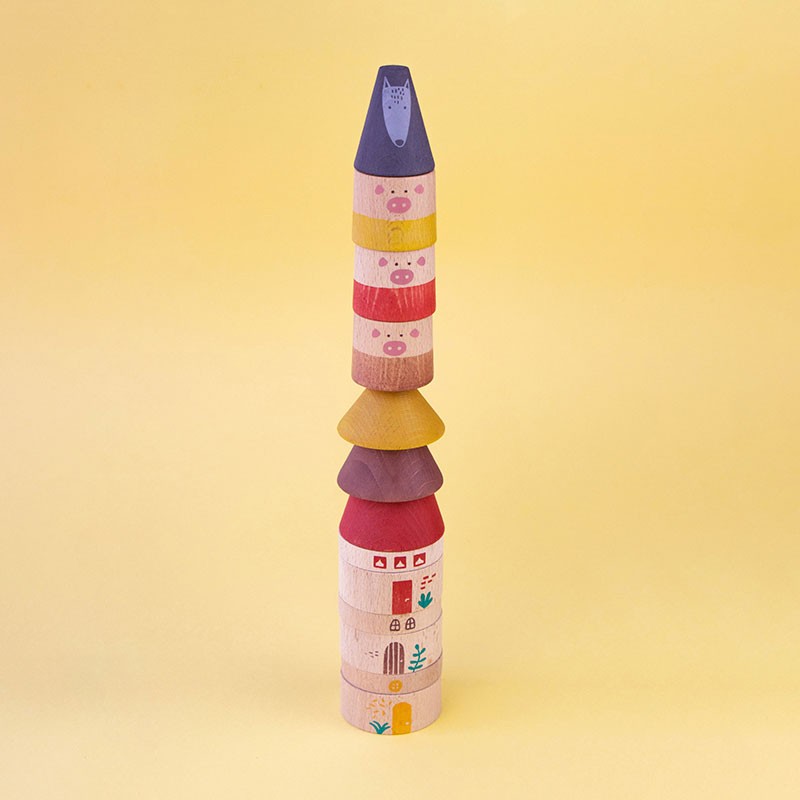 Londji - My three little pigs 木玩具 新品