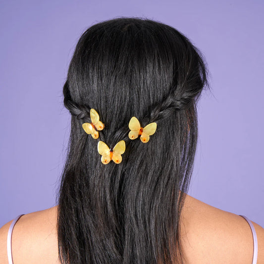 Yellow Butterfly Hair Clip