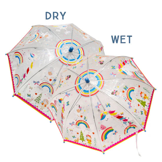 Floss & Rock Transparent Colour Changing Umbrella - CLEAR Rainbow Fairy (FLOR-45P6508)