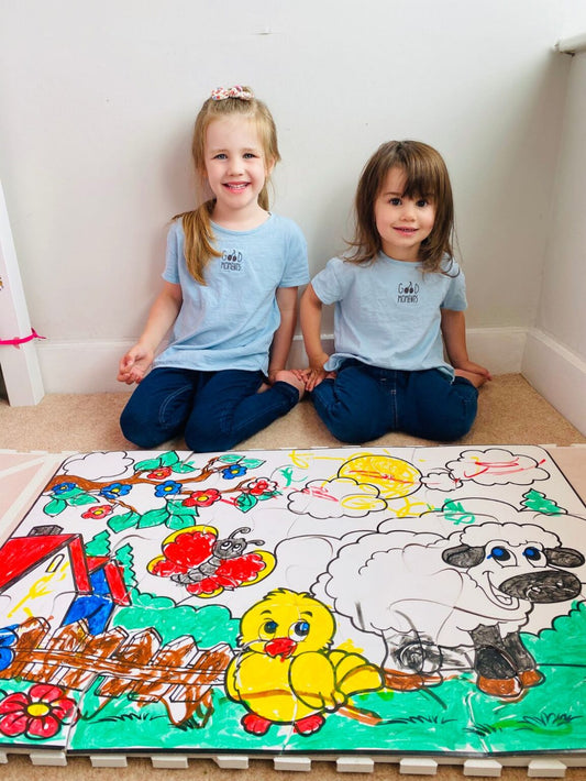 Little Brian - 水彩棒塗鴉地板拼圖-農場