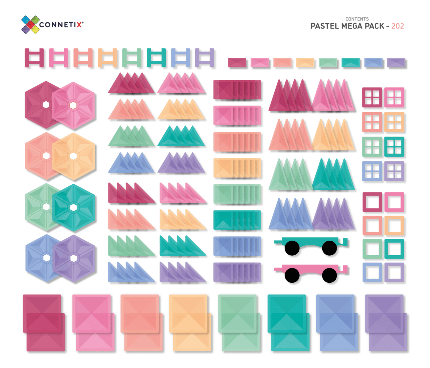 Connectix tiles - 202 pc Pastel Mega Pack AU 2