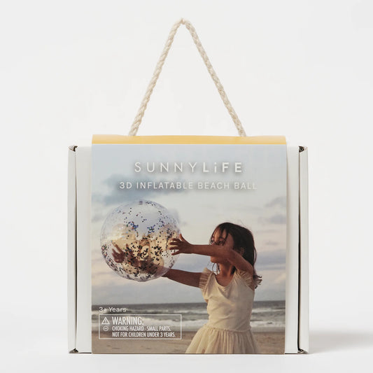 SUNNYLiFE 3D Inflatable Beach Ball Cotton Candy Glitter