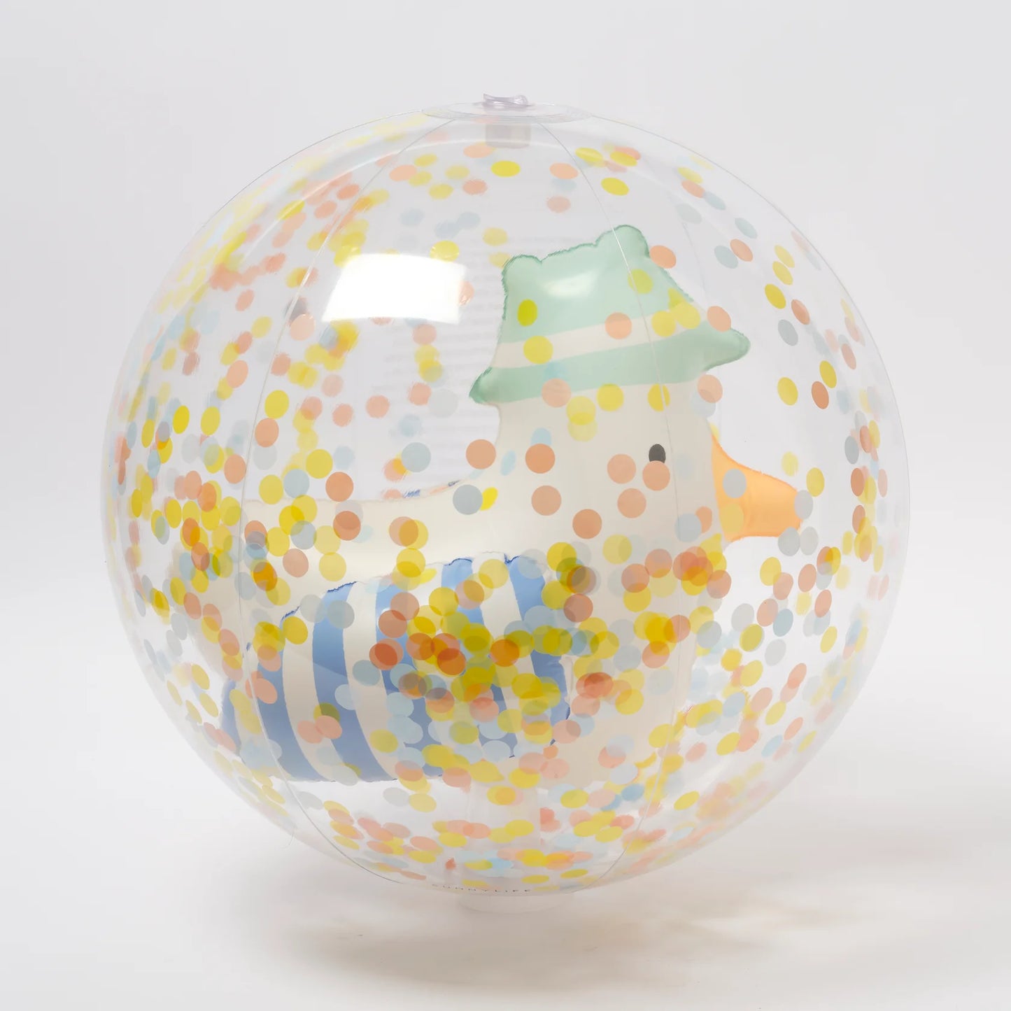 SUNNYLiFE 3D Inflatable Beach Ball Sid The Seagull Blue Stripe