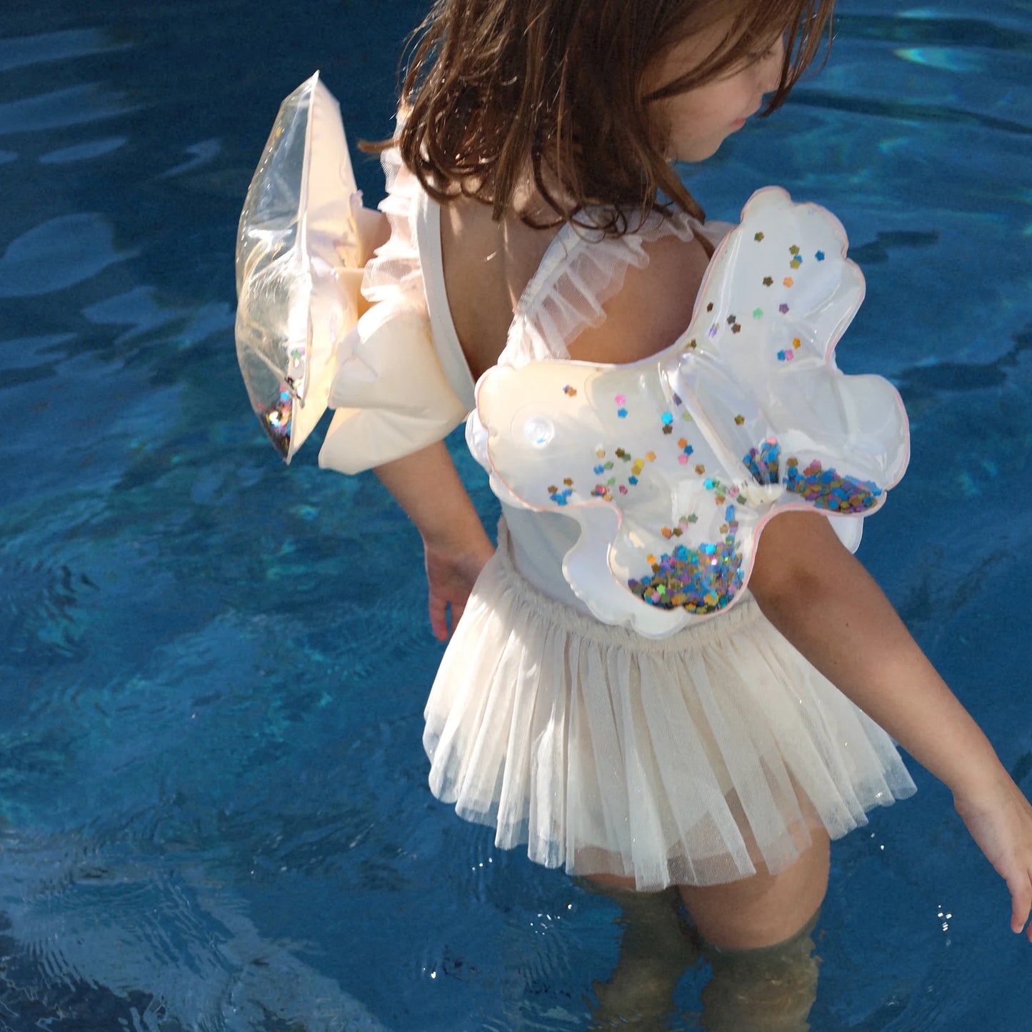 SUNNYLiFE Kids Inflatable Arm Bands Cotton Candy Glitter