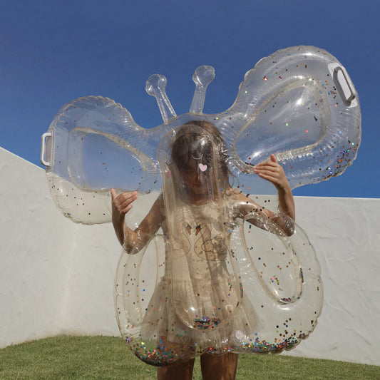 SUNNYLiFE Kids Lie-On Float Cotton Candy Glitter