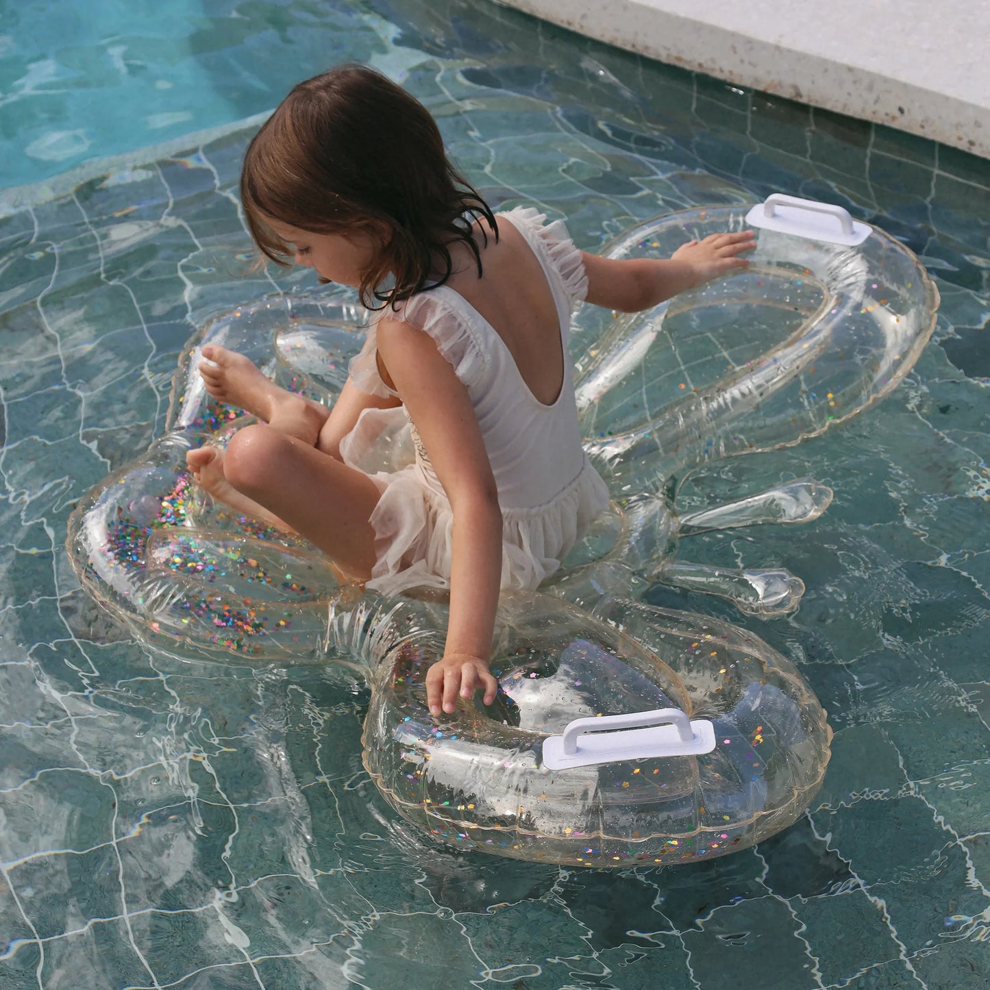 SUNNYLiFE Kids Lie-On Float Cotton Candy Glitter