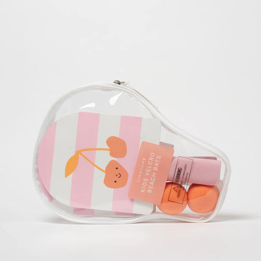 SUNNYLiFE Kids Velcro Beach Bats Cotton Candy Cherry