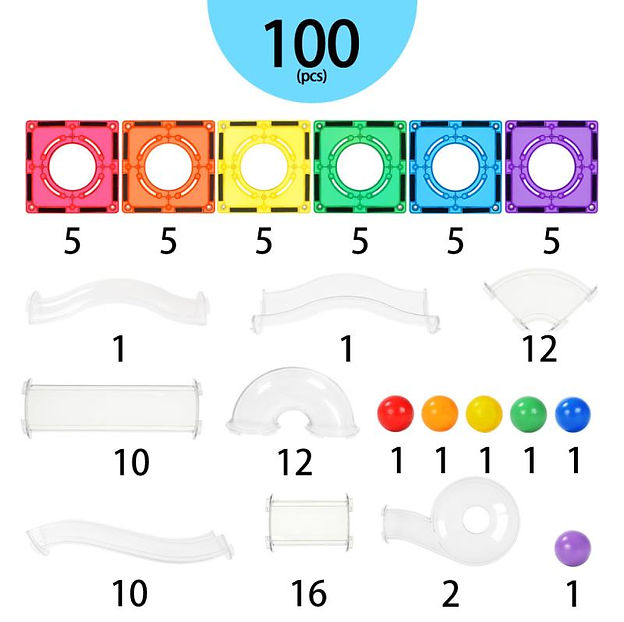 MNTL - Magnetic Ball Run Toy Set 100PCs