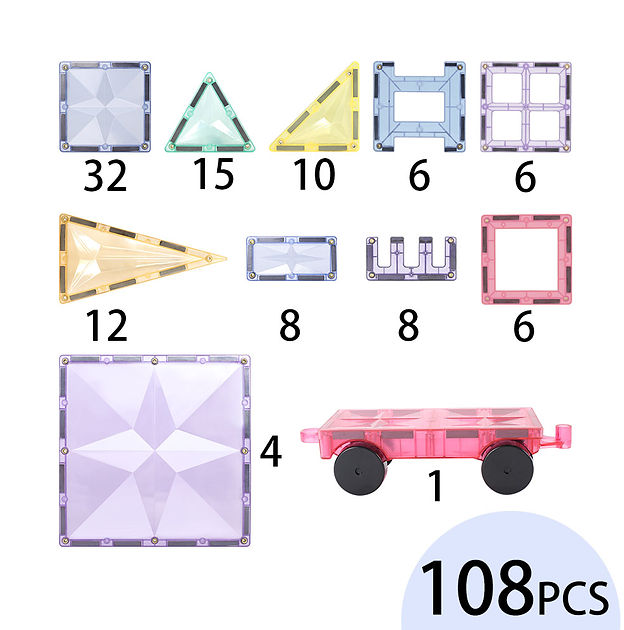 MNTL - Star Magnetic Tile (Mix) 108PCs