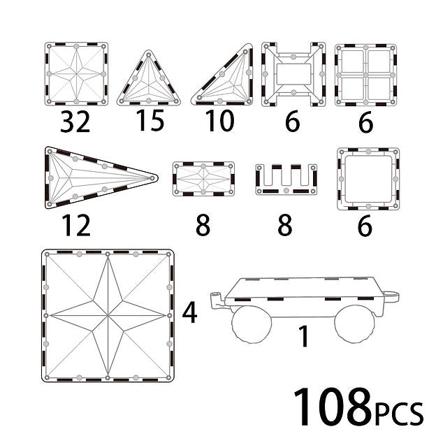 MNTL - Star Magnetic Tile (Mix) 108PCs