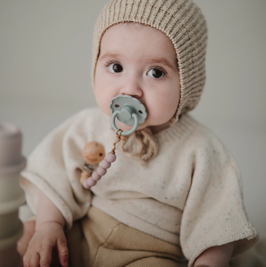 Mushie - CLEO 奶嘴鏈 Pacifier Clip (Mauve)