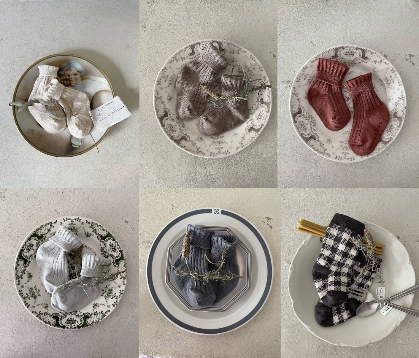 Monbebe - Autuma Socks 百搭襪子組 (1 box 6 pairs)