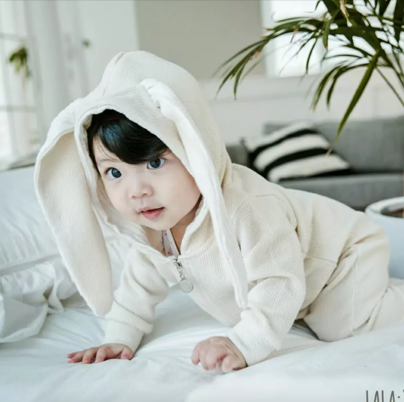 The lala - Rabbit Suit 兔仔連衣衫 (Cream Size M)
