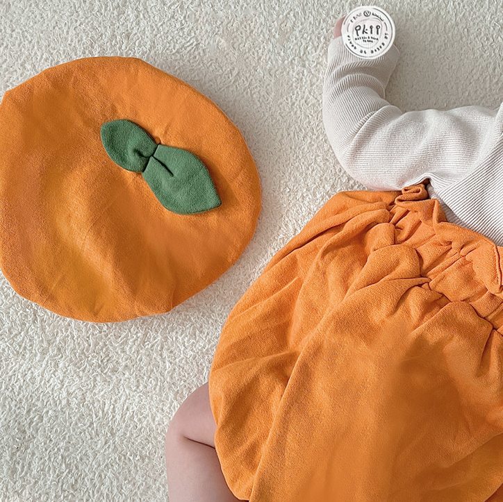 Bumpkin Suit + Bonnet Set 南瓜連衣衫 (Size XS - 12 months)