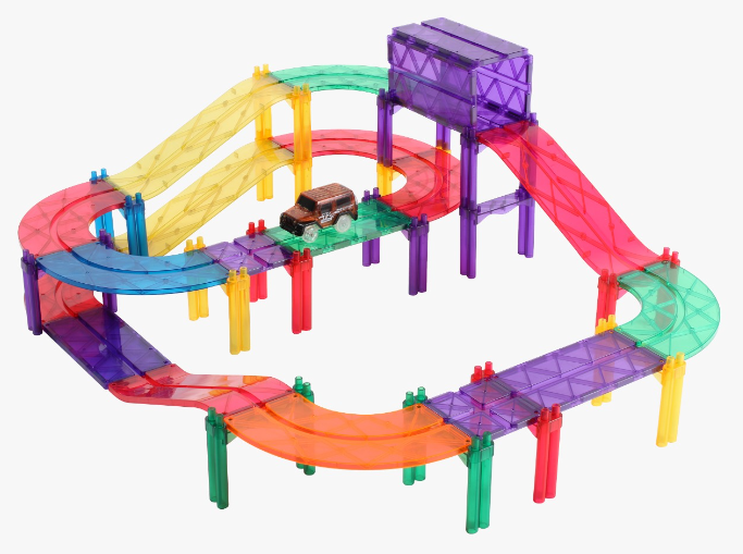 男孩至愛! MNTL - Mag Car Track Toy Set 電力軌道車 108PCs