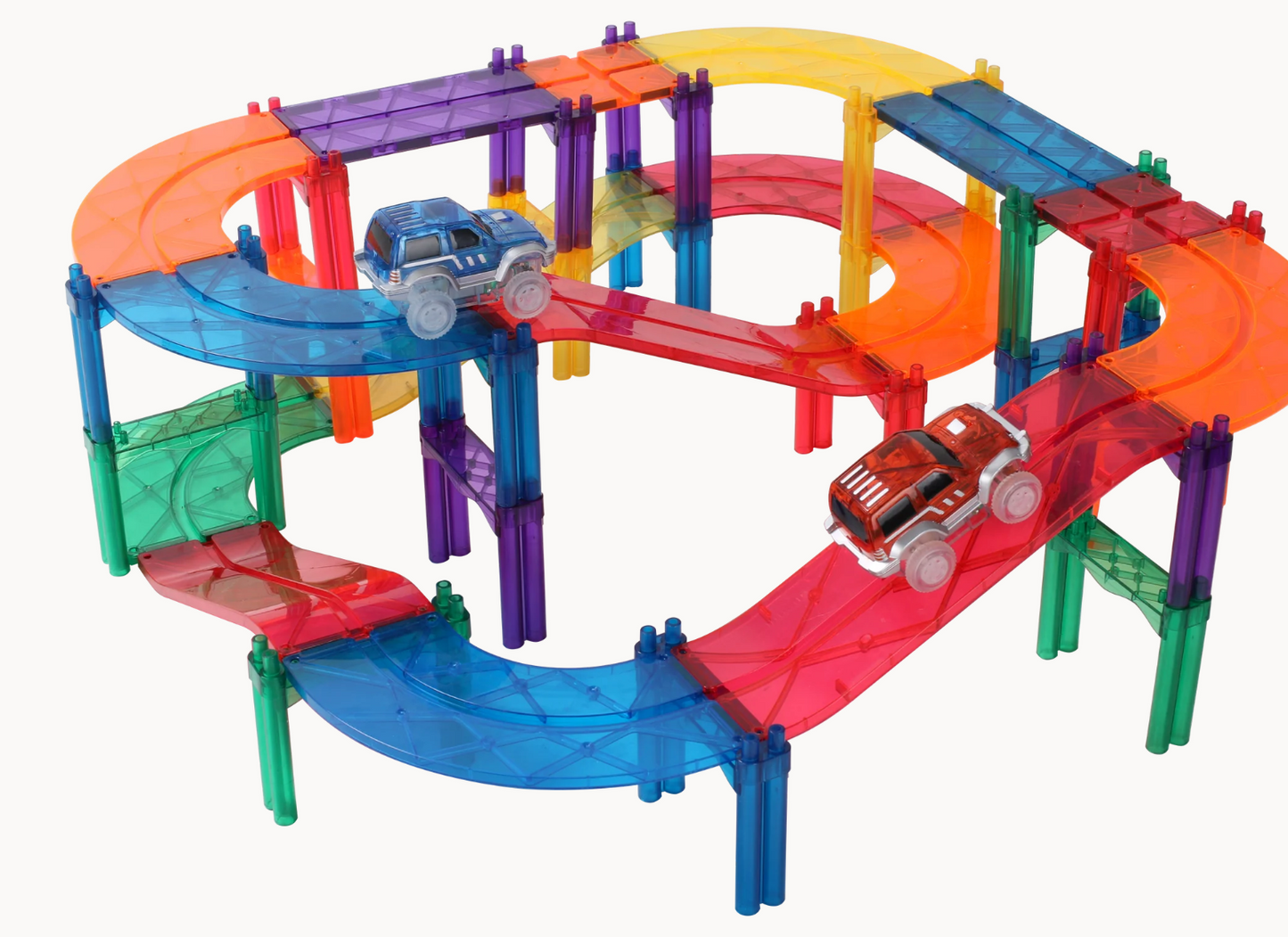 男孩至愛! MNTL - Mag Car Track Toy Set 電力軌道車 108PCs