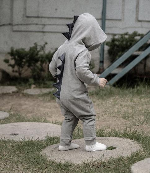 The lala - Dinosaur Suit 恐龍連衣衫 (Grey Size M)