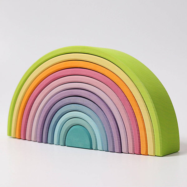 GRIMM'S 12 Piece Rainbow Large Pastel / Tunnel