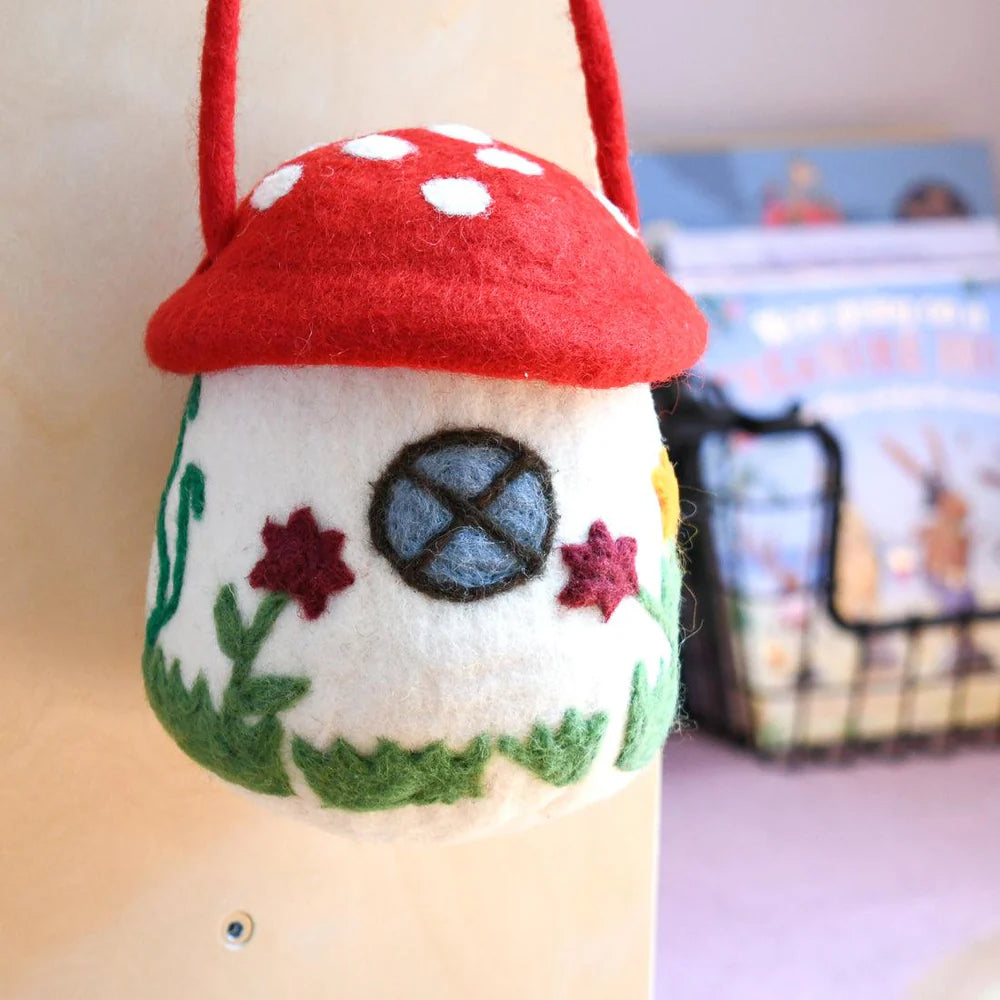 Tara treasure FELT MUSHROOM TOADSTOOL BAG