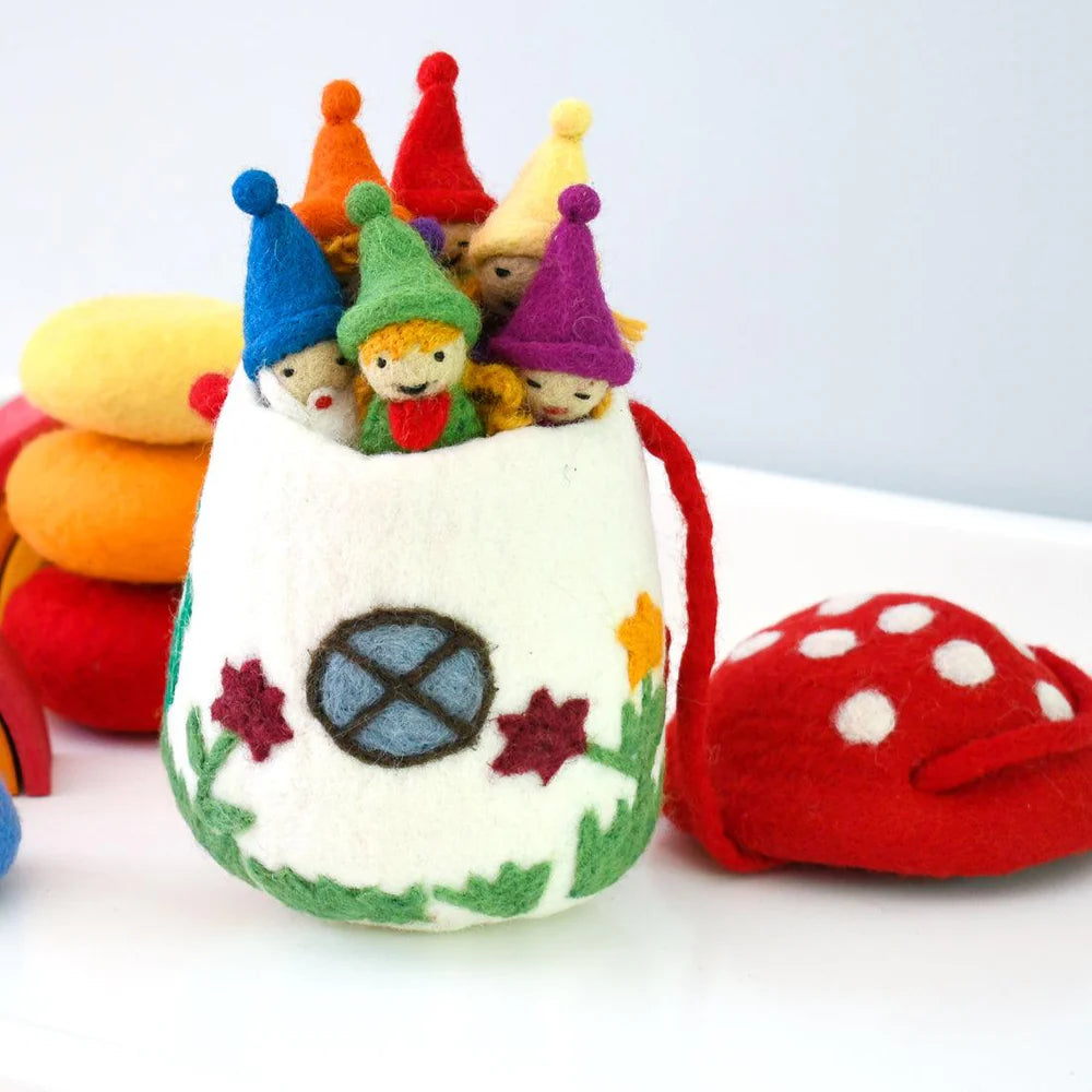 Tara treasure FELT MUSHROOM TOADSTOOL BAG