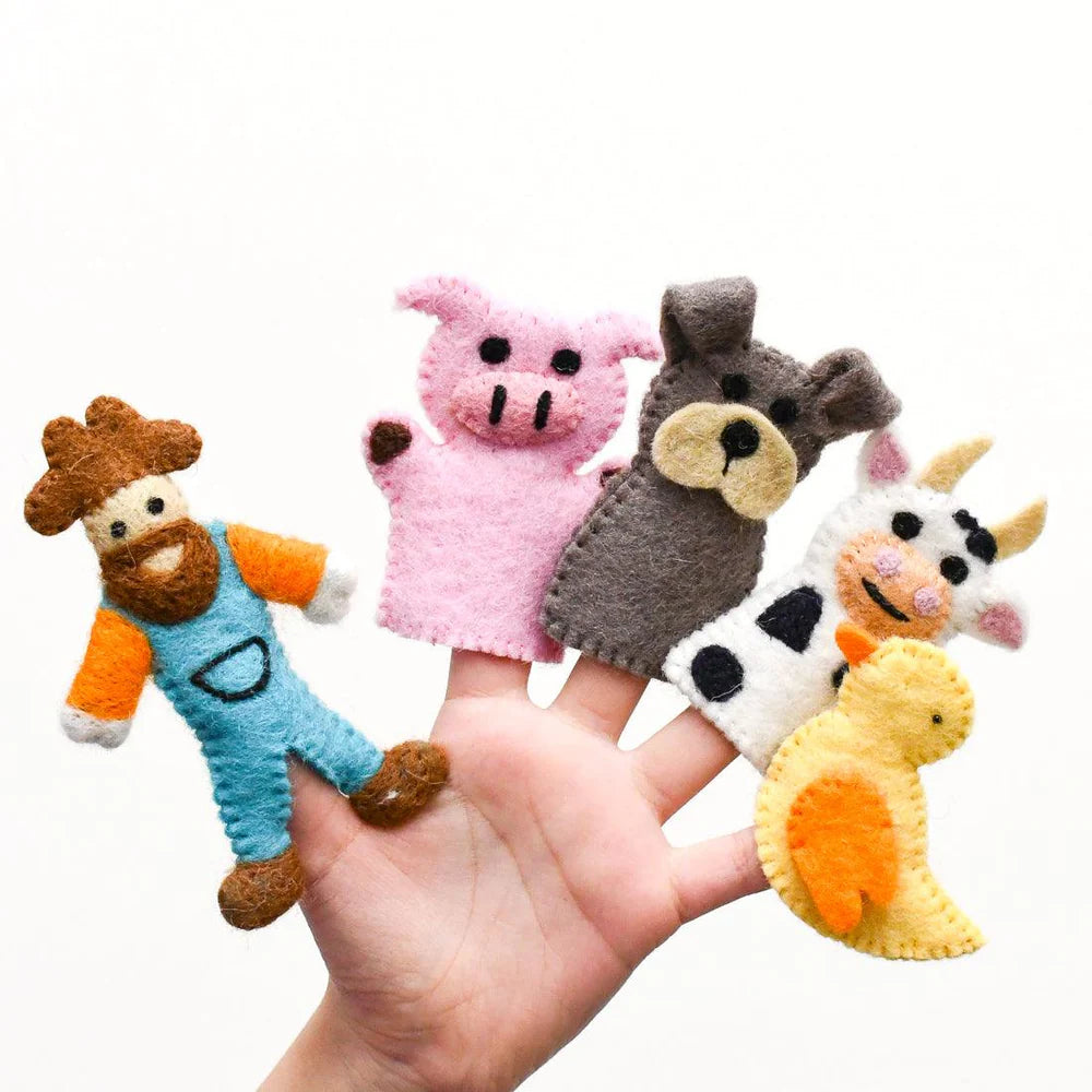 Tara treasure-OLD MACDONALD FARM ANIMALS A, FINGER PUPPET SET